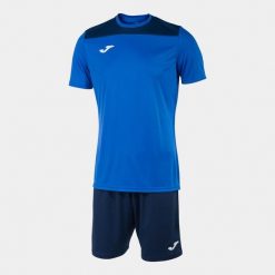 Zestaw koszulka i spodenki Joma Phoenix II. Niebieskie szorty dla chłopców Joma, bez wzorów, z materiału, sportowe. Za 72.05 zł.