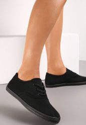 Czarne Sznurowane Tenisówki Przed Kostkę Calapse. Czarne obuwie sportowe damskie Renee, bez wzorów, casualowe, przed kostkę, bez zapięcia. Za 34.99 zł.