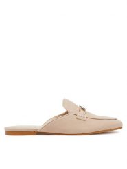Guess Klapki FLJBOMSUE06 Beżowy. Brązowe klapki damskie Guess, z aplikacjami, ze skóry, bez obcasa. Za 319.99 zł.