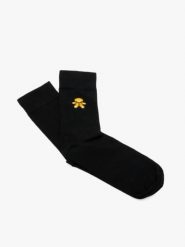 Świąteczne skarpety unisex. Czarne skarpety damskie Ryłko, bez wzorów, z bawełny. Za 24.99 zł.
