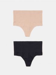 Bezszwowe stringi modelujące 2 pack - wielobarwny. Stringi damskie Sinsay, l, bez wzorów. Za 29.99 zł.