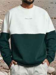 Bluza crewneck z bawełną - zielony. Zielone bluzy męskie Sinsay, l, bez wzorów, z bawełny, bez kaptura. Za 49.99 zł.