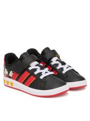 Adidas Sneakersy Adidas Disney Mickey Mouse Grand Court Shoes Kids KI9187 Czarny. Czarne buty sportowe chłopięce Adidas, bez wzorów, ze skóry, bez zapięcia. Za 199.99 zł.