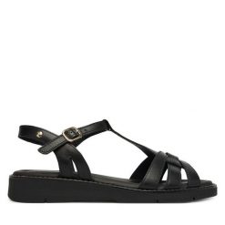 Sandały Pikolinos. Czarne sandały damskie Pikolinos, bez wzorów, bez obcasa, na płaskiej podeszwie, bez zapięcia. Za 559.99 zł.