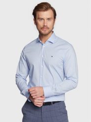 Tommy Hilfiger Koszula MW0MW25040 Błękitny Slim Fit. Niebieskie koszule męskie Tommy Hilfiger, m, bez wzorów, z bawełny, bez kołnierzyka, bez ramiączek. Za 299.99 zł.