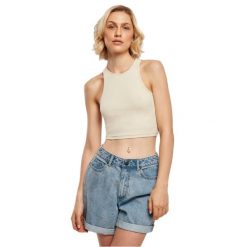 Damska koszulka typu tank top Urban Classics Cropped GT. Białe t-shirty damskie Urban Classics, bez wzorów, prążkowane, bez kołnierzyka. W wyprzedaży za 39.00 zł.