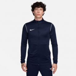 Bluza treningowa męska Nike Park 20. Białe bluzy męskie Nike, m, bez wzorów, z materiału, bez kaptura, do piłki nożnej, dri-fit (nike). Za 169.95 zł.