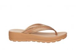 Japonki Azaleia Angelica Glitter Brown Rose, Beżowy, Tworzywo - 40. Brązowe klapki damskie Azaleia, bez wzorów, z tworzywa sztucznego, bez obcasa. W wyprzedaży za 112.49 zł.