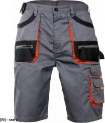 CERVA BE-01-009 - krótkie spodnie robocze, bawełna 20%, poliester 80% - royal/czarny 64. Czarne krótkie spodenki sportowe męskie CERVA, m, bez wzorów, z bawełny. Za 66.96 zł.