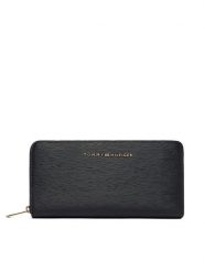 Tommy Hilfiger Portfel Th Modern Large Zip Around AW0AW18933 Czarny. Czarne portfele damskie Tommy Hilfiger, bez wzorów, ze skóry. Za 309.99 zł.