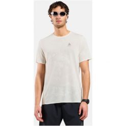 Koszulka z krótkim rękawem męska ODLO T-shirt crew neck s/s ZEROWEIGHT. Niebieskie koszulki sportowe męskie Odlo, m, bez wzorów, z materiału, bez kołnierzyka, bez ramiączek, do biegania. Za 279.60 zł.