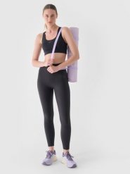 4F Legginsy treningowe z wysokim stanem damskie - szare S. Szare legginsy sportowe damskie 4f, s, bez wzorów, z dzianiny, z podwyższonym stanem, na fitness i siłownię. W wyprzedaży za 69.99 zł.