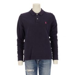 Second life - Długi rękaw Polo dla kobiet - Stan bardzo dobry. Niebieskie koszulki sportowe damskie Ralph Lauren, bez wzorów, bez kołnierzyka, bez ramiączek, na golfa. Za 127.76 zł.