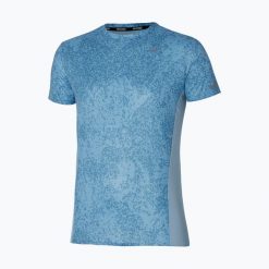 Koszulka do biegania damska Mizuno Premium Aero Tee. Niebieskie koszulki sportowe damskie Mizuno, l, bez wzorów, z materiału, bez kołnierzyka, bez ramiączek, do biegania. Za 149.99 zł.