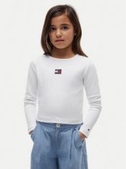 Tommy Hilfiger Bluzka KG0KG09065 Biały Regular Fit. Białe bluzki dla dziewczynek Tommy Hilfiger, bez wzorów, z bawełny, bez kołnierzyka, bez ramiączek. Za 189.99 zł.