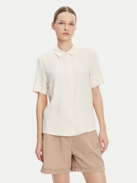 Tommy Hilfiger Koszula WW0WW44683 Beżowy Relaxed Fit. Brązowe bluzki damskie Tommy Hilfiger, bez wzorów, z wiskozy, bez kołnierzyka, bez ramiączek. Za 227.99 zł.
