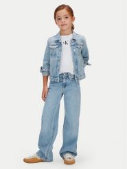 Calvin Klein Jeansy LVCKSJC02G Niebieski Wide Leg. Niebieskie jeansy dla dziewczynek Calvin Klein, z bawełny. Za 369.99 zł.
