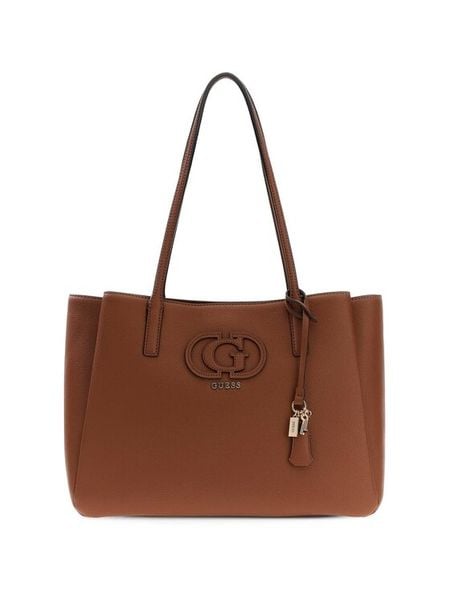Guess Torebka 180981 Brązowy. Brązowe torebki do ręki damskie Guess, z aplikacjami, ze skóry, bez dodatków. Za 457.99 zł.