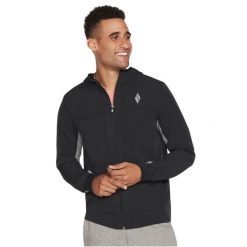 Bluza dresowa sportowa męska Skechers Skechweave Premium Hooded Jacket. Czarne bluzy męskie Skechers, m, bez wzorów, z dresówki, bez kaptura, na fitness i siłownię. Za 239.99 zł.