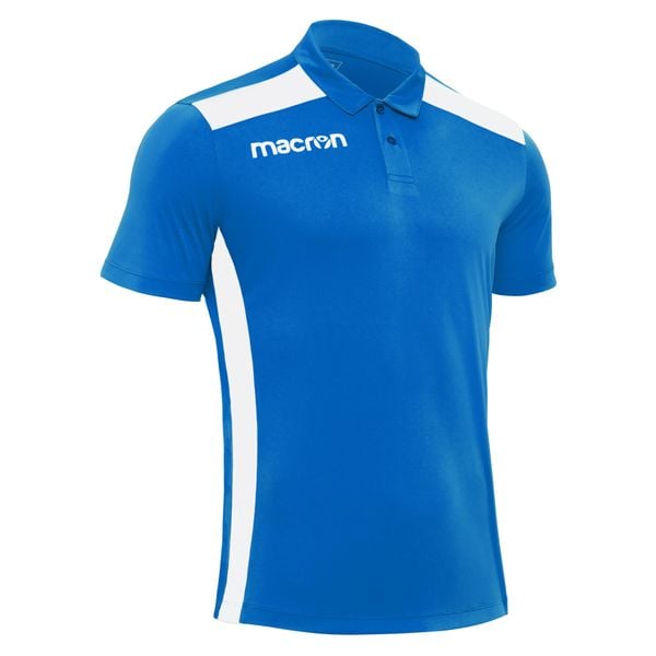 Polo Macron Folk. Niebieskie koszulki polo męskie Macron, m, bez wzorów, eleganckie, bez ramiączek. Za 157.40 zł.