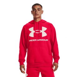 Bluza fitness męska Under Armour Rival Fleece Big Logo HD. Czarne bluzy męskie Under Armour, m, bez wzorów, z kapturem. Za 129.99 zł.