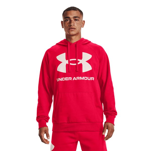 Bluza fitness męska Under Armour Rival Fleece Big Logo HD. Czarne bluzy męskie Under Armour, bez zapięcia, na fitness i siłownię. Za 159.99 zł.