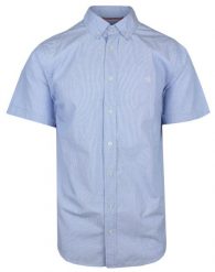 Koszula Męska Bawełniana, Niebieska w Drobny Wzór, Casualowa, Krótki Rękaw -PAKO JEANS. Niebieskie koszule męskie Pako Jeans, l, bez wzorów, z bawełny, casualowe, bez kołnierzyka, bez ramiączek. Za 165.00 zł.
