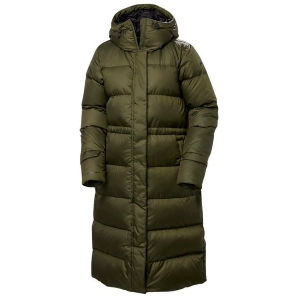 Długi damski płaszcz puchowy Helly Hansen W Essence. Zielone kurtki damskie Helly Hansen, na zimę, s, bez wzorów, z poliamidu, długie. Za 1,562.00 zł.