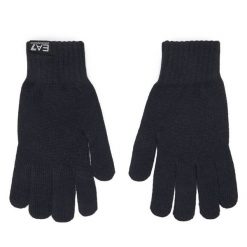 Rękawiczki EA7 Emporio Armani. Niebieskie rękawiczki damskie EA7 Emporio Armani, bez wzorów, z dzianiny. Za 259.99 zł.