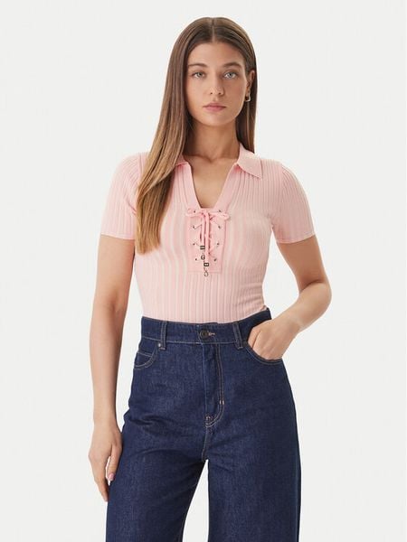 Guess Sweter W6GR09 Z0590 Pomarańczowy Regular Fit. Brązowe swetry damskie Guess, xxl, z aplikacjami, z wiskozy, bez kołnierzyka, bez ramiączek, bez kaptura. Za 213.99 zł.