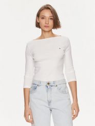 Tommy Hilfiger Bluzka New Cody WW0WW40589 Biały Slim Fit. Białe bluzki damskie Tommy Hilfiger, xl, bez wzorów, z bawełny, bez kołnierzyka, bez ramiączek. Za 249.99 zł.