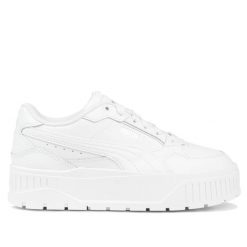Buty damskie sportowe Puma KARMEN II IDOL. Białe obuwie sportowe damskie Puma, bez wzorów, z gumy, trekkingowe. Za 248.99 zł.