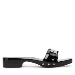 Klapki Scholl. Czarne klapki damskie Scholl, bez wzorów, bez obcasa. Za 759.99 zł.