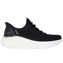 Buty do chodzenia damskie Skechers 117617BLK. Czarne obuwie sportowe damskie Skechers, bez wzorów, z dzianiny, trekkingowe. Za 456.00 zł.