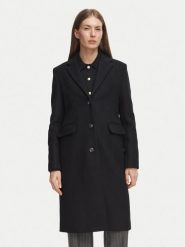 Tommy Hilfiger Płaszcz wełniany Classic WW0WW51106 Czarny Regular Fit. Czarne płaszcze damskie Tommy Hilfiger, na zimę, bez wzorów, z wełny, bez kaptura. Za 1,499.00 zł.