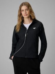 4F Kurtka softshell wiatroodporna membrana 5000 damska - czarna L. Czarne kurtki damskie 4f, l, bez wzorów, z softshellu, bez kaptura. Za 299.99 zł.