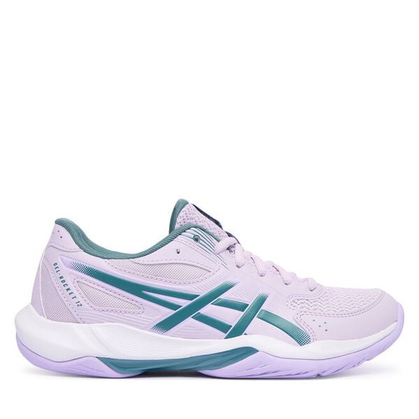 Buty halowe Asics. Fioletowe obuwie sportowe damskie Asics, bez wzorów. Za 277.99 zł.