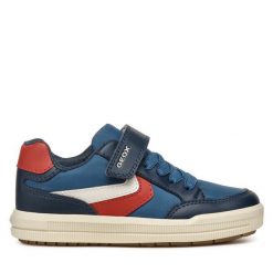 Sneakersy Geox. Niebieskie trampki i tenisówki chłopięce Geox, bez wzorów, bez zapięcia. Za 159.99 zł.