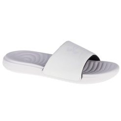 Klapki damskie Under Armour Ansa Fixed Slides. Białe klapki damskie Under Armour, bez wzorów, z materiału, bez obcasa. Za 89.99 zł.