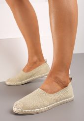 Jasnobeżowe Płaskie Espadryle na Plecionej Podeszwie Dimzarra. Brązowe espadryle damskie Born2be, na lato, bez wzorów, eleganckie, bez obcasa, na płaskiej podeszwie, bez zapięcia. Za 79.99 zł.