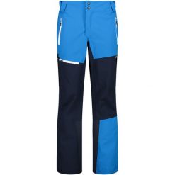 Spodnie narciarskie CMP. Niebieskie spodnie snowboardowe męskie CMP, bez wzorów, z materiału, narciarskie. Za 762.90 zł.