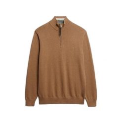 Czarny sweter z kołnierzem typu "camionneur" Superdry Essentials. Brązowe swetry przez głowę męskie Superdry., na zimę, m, bez wzorów, z bawełny, bez kołnierzyka. Za 326.65 zł.