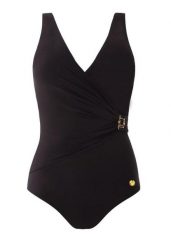 Strój kąpielowy damski jednoczęściowy kostium plażę basen Self Ajaccio. Czarne kostiumy jednoczęściowe damskie SELF HEAT, s, bez wzorów, z gumy, eleganckie, do pływania. Za 231.98 zł.