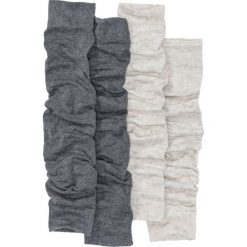 Getry zakolanówki z gładkiej dzianiny (2 pary) bonprix szary melanż + naturalny melanż. Skarpety damskie marki FOUGANZA. Za 29.99 zł.