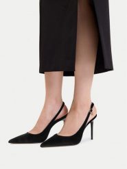 Nine West Szpilki CEO-TS6379-01 Czarny. Czarne szpilki damskie Nine West, bez wzorów, z materiału, bez obcasa, bez zapięcia. Za 229.99 zł.