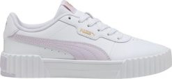 Buty damskie Puma Carina 3.0 biało-fioletowe 400365 11 38. Białe obuwie sportowe damskie Puma, bez wzorów. Za 452.34 zł.