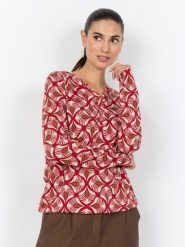 Soyaconcept® koszulka z długim rękawem - SC-Felicity Kobiety Bawełna beżowy|czerwony|brązowy, XS. Brązowe t-shirty damskie xs, bez wzorów, z bawełny, bez kołnierzyka. Za 119.95 zł.