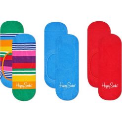Happy Socks - Stopki Multi Stripe (3-pak). Niebieskie skarpety damskie Happy Socks. W wyprzedaży za 59.90 zł.