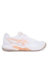 Asics Buty do tenisa Gel-Dedicate 9 Clay 1042A314 Biały. Białe obuwie sportowe damskie Asics, bez wzorów, ze skóry, tenisowe. Za 309.99 zł.