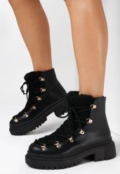 Czarne Traperki Rema. Czarne śniegowce i trapery damskie Born2be. Za 79.99 zł.